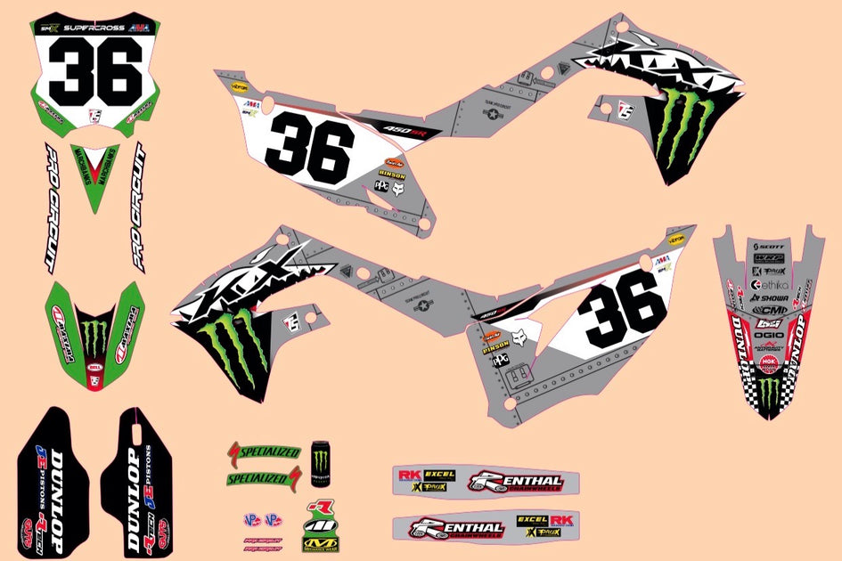 KAWASAKI 21-24 KX250 19-23 KX450 GRAPHICS PRO CIRCUIT RACE TEAM