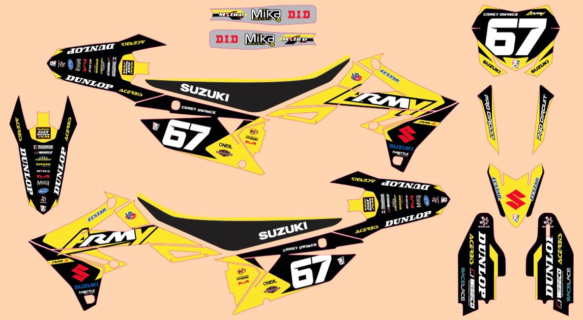 Kozik 限定250ポスター Scooter Rage MODS ナンバリング Throttle Syndicate Suzuki RM-Z250 2019–2026 / RM-Z450 2018–2026 RM Arm