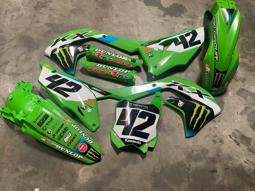 GRAPHICS AND PLASTIC KAWASAKI KX250 KX450 KX450SR KXF PRO CIRCUIT
