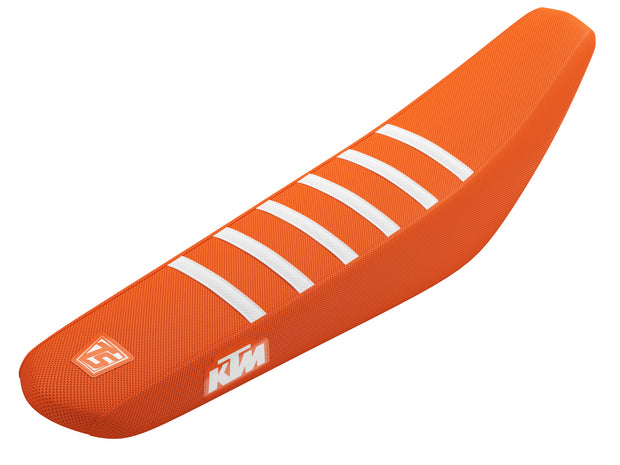 KTM 3 PANEL FACTORY ISSUE SEAT COVER - ORANGE / WHITE