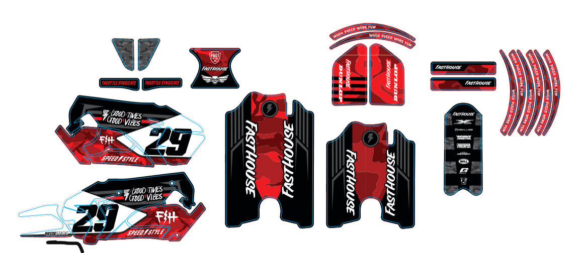 STACYC FASTHOUSE CUSTOM GRAPHIC KIT - RED CAMO – Throttle Syndicate