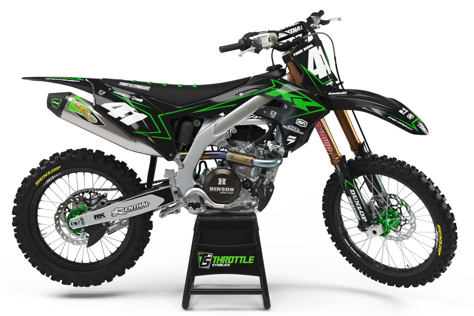 KAWASAKI LIVELINE GRAPHIC KIT - BLACK / GREEN – Throttle