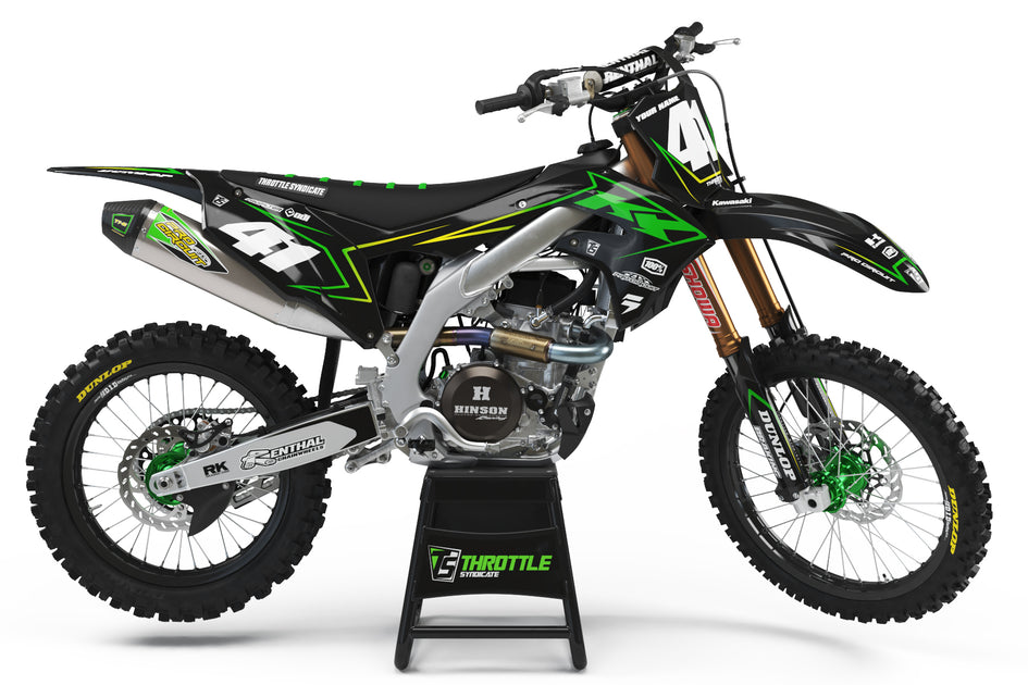 KAWASAKI LIVELINE GRAPHIC KIT - BLACK / GREEN / YELLOW – Throttle
