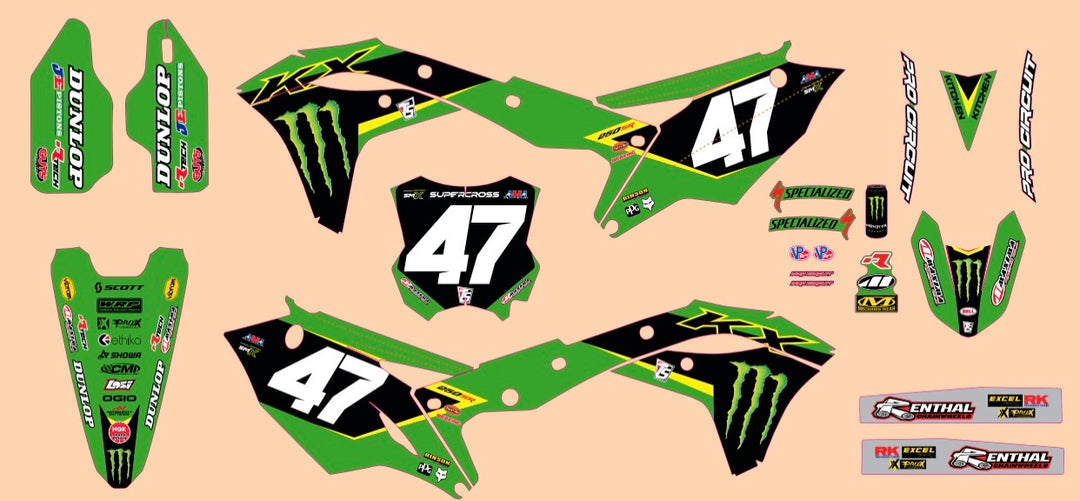KAWASAKI 17-20 KX250 GRAPHICS PRO CIRCUIT RACE TEAM TRIPLE CROWN