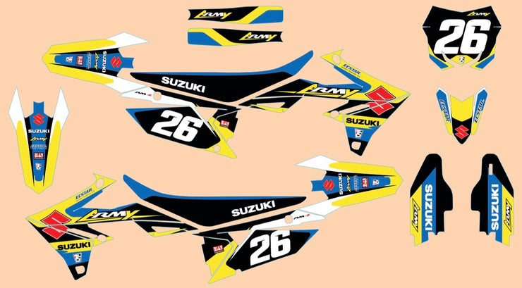 SUZUKI GRAPHICS KIT 19-26 RMZ250 18-26 RMZ450 RM-Z RMARMY AMATEUR
