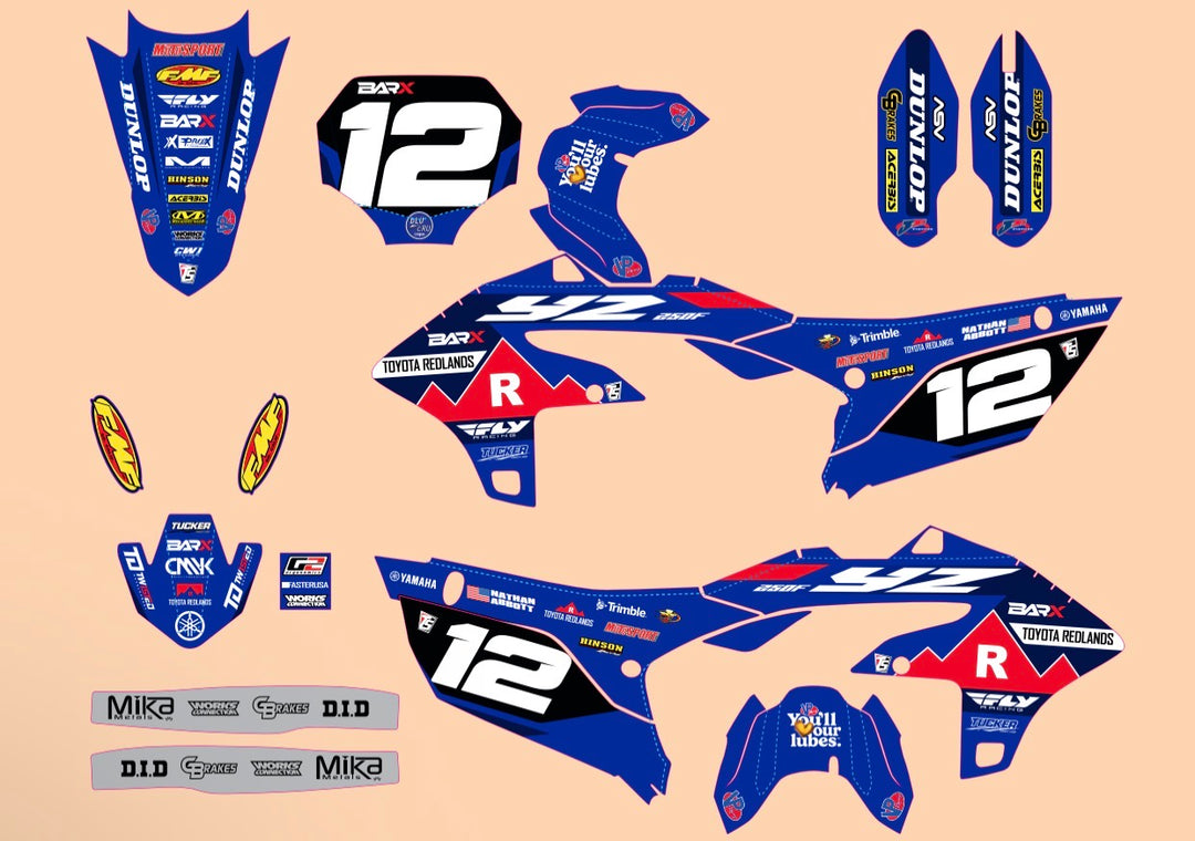 YAMAHA GAPHICS KIT 2026 YZ450F YZF BARX YAMAHA RACE TEAM 2025
