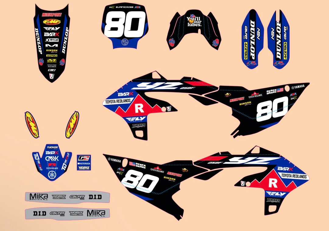 YAMAHA GAPHICS KIT 2026 YZ450F BARX YAMAHA RACE TEAM 2025 BLU/BLK