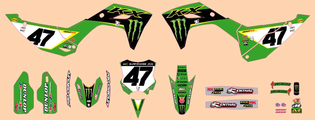 KAWASAKI 25-26 KX250 24-26 KX450 GRAPHICS PRO CIRCUIT RACE TEAM