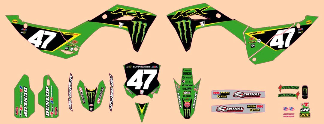 KAWASAKI 25-26 KX250 24-26 KX450 GRAPHICS PRO CIRCUIT RACE TEAM