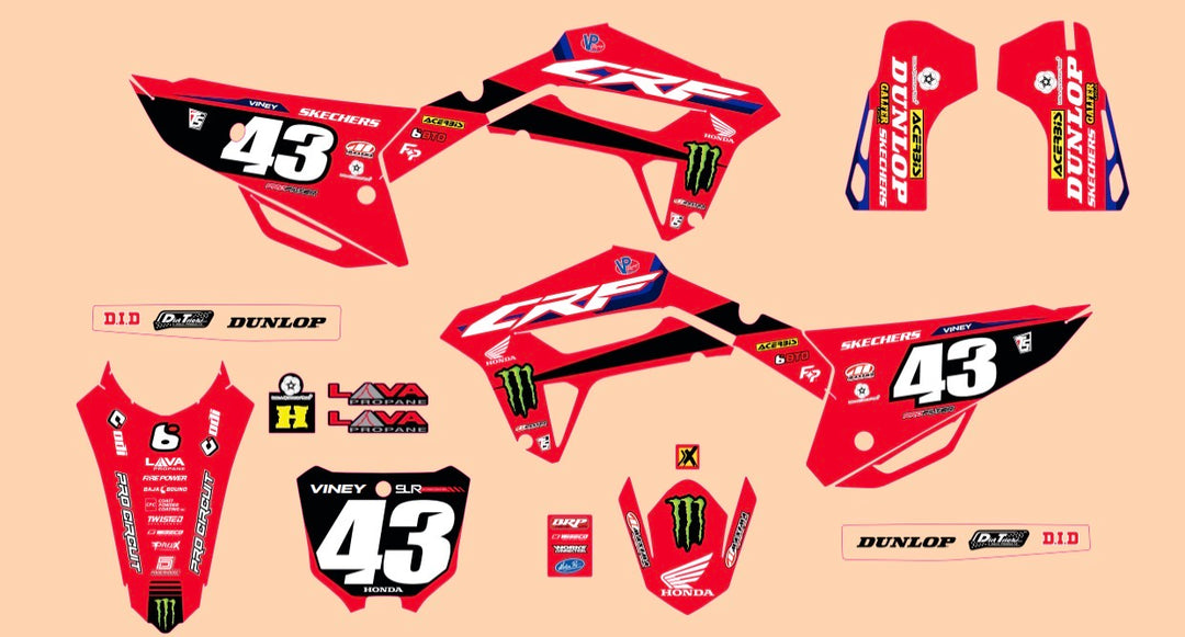CRF 450 250 21〜24年モデル外装 HONDA GRAPHICS KIT 22-24 CRF250 21-24 CRF450 SLR HONDA RACE TEAM