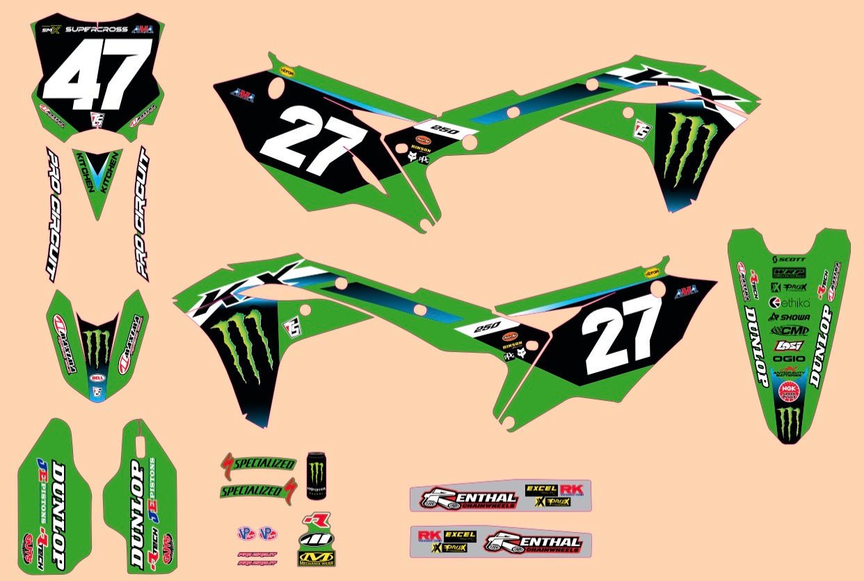 KAWASAKI 17-20 KX250F GRAPHICS PRO CIRCUIT RACE TEAM 2025