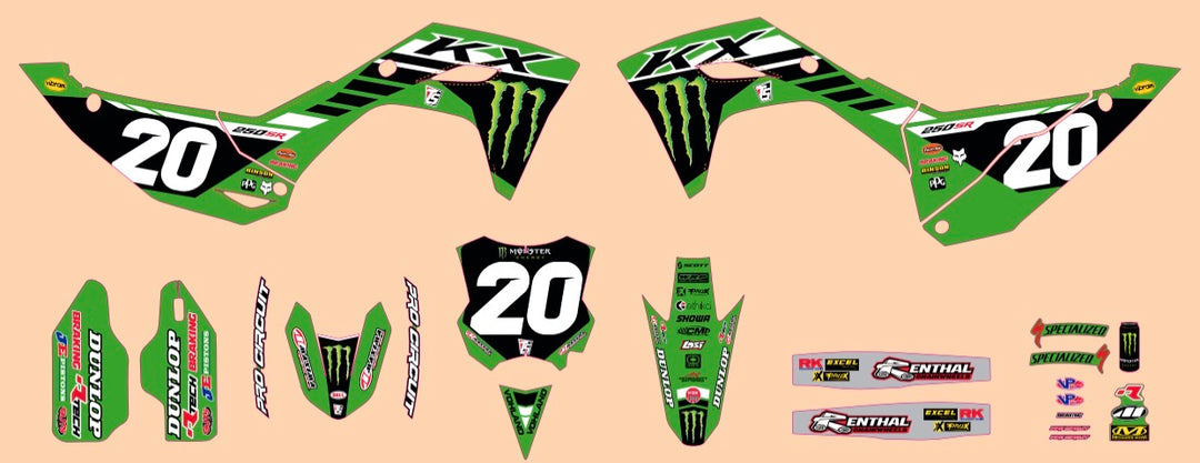 KAWASAKI 25-26 KX250 24-26 KX450 GRAPHICS PRO CIRCUIT RACE TEAM
