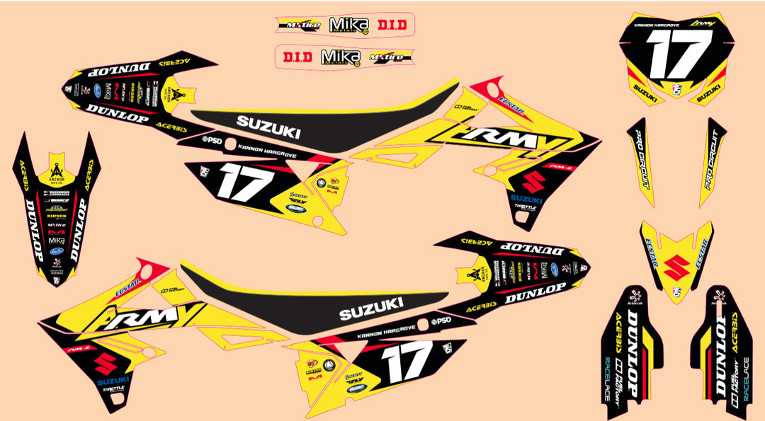 Kozik 限定250ポスター Scooter Rage MODS ナンバリング Throttle Syndicate Suzuki RM-Z250 2019–2026 / RM-Z450 2018–2026 RM Arm