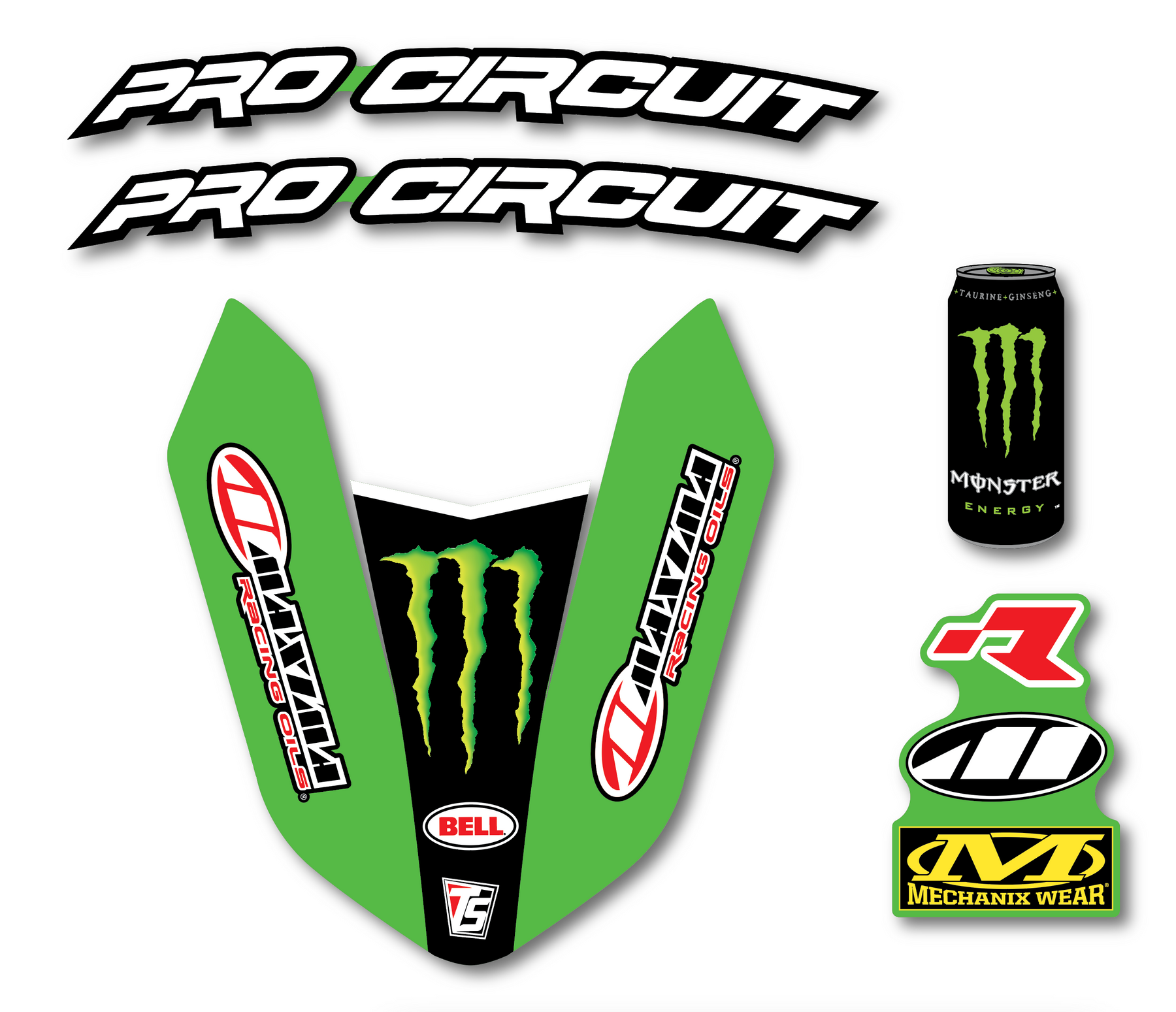 PRO CIRCUIT KAWASAKI FRONT FENDER DECALS - STANDARD – Throttle
