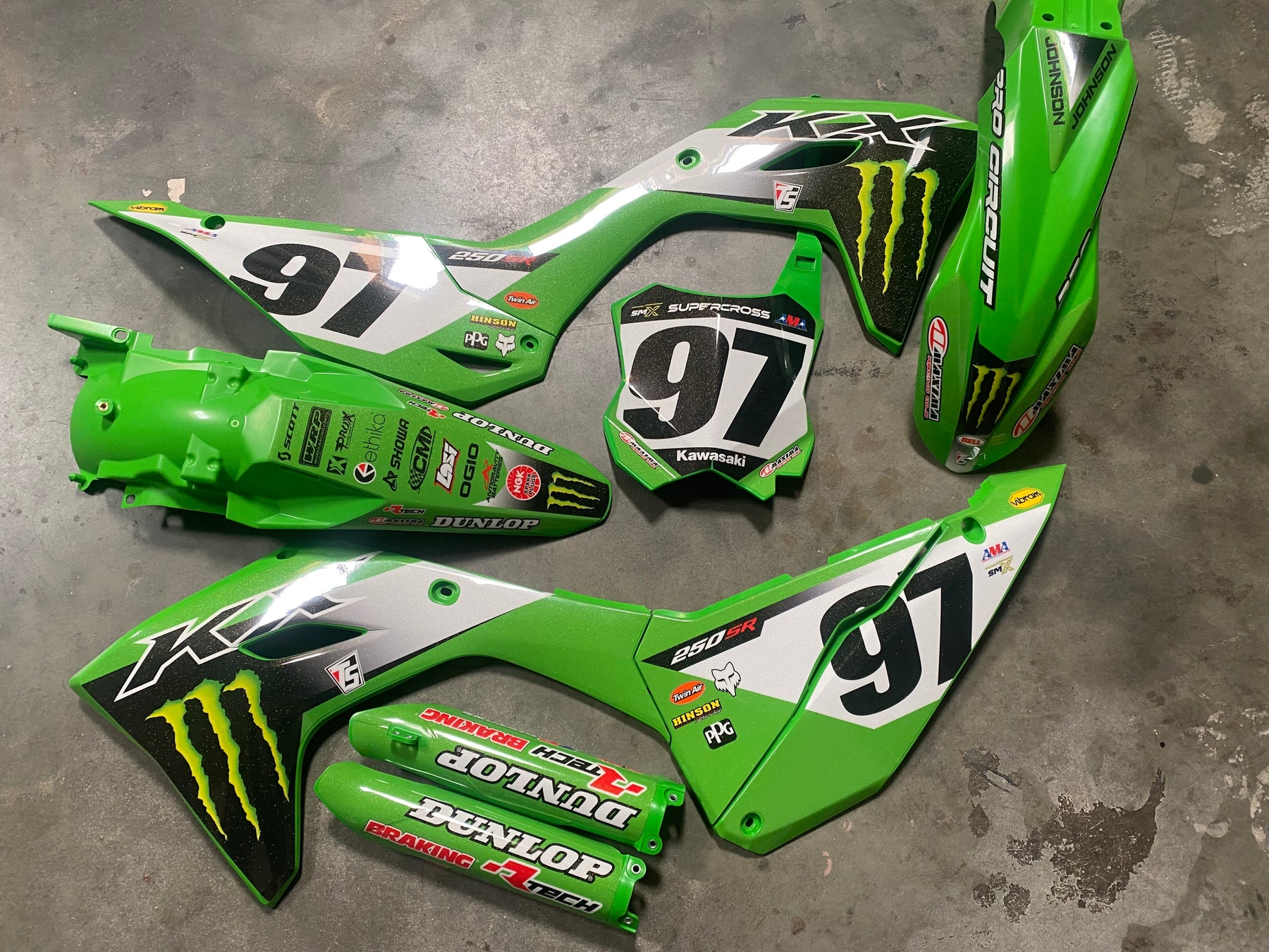 GRAPHICS AND PLASTIC KAWASAKI 2025-2026 KX250 KX250SR KXF PRO