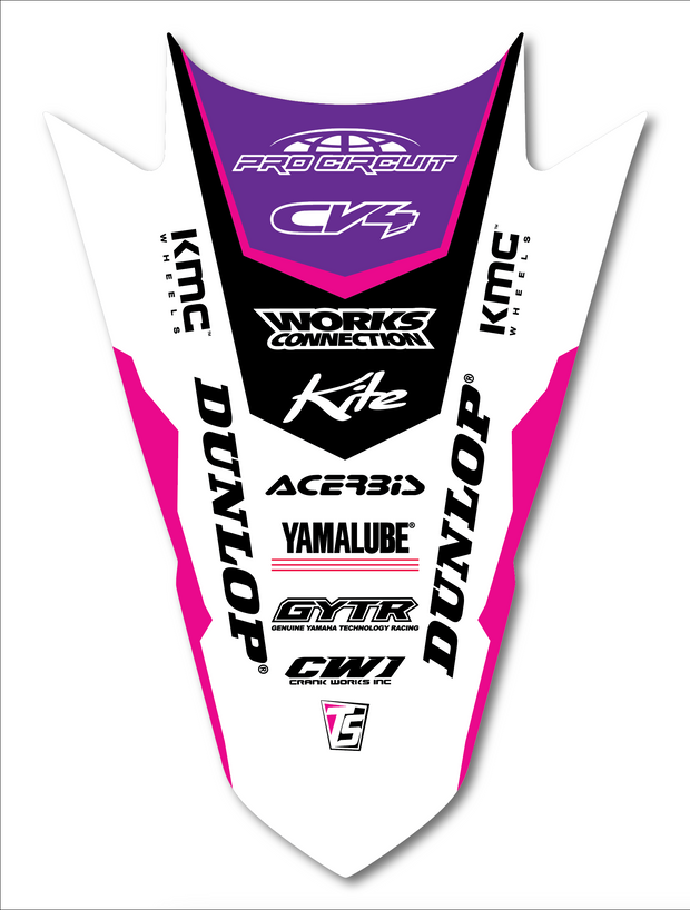 YAMAHA 50TH RETRO WHITE REAR FENDER DECALS - STANDARD