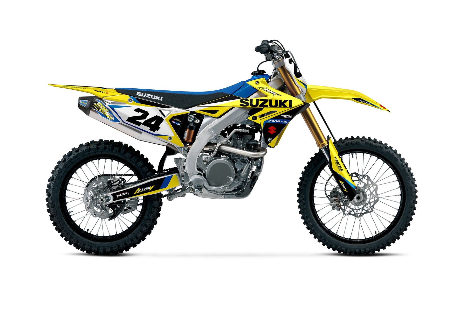SUZUKI RM ARMY GRAPHIC KIT 2024 - WITH CUSTOM BACKGROUNDS