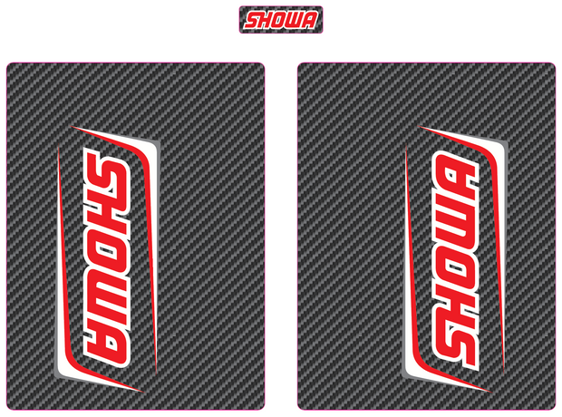 SHOWA FORK TUBE DECALS - CARBON FIBER