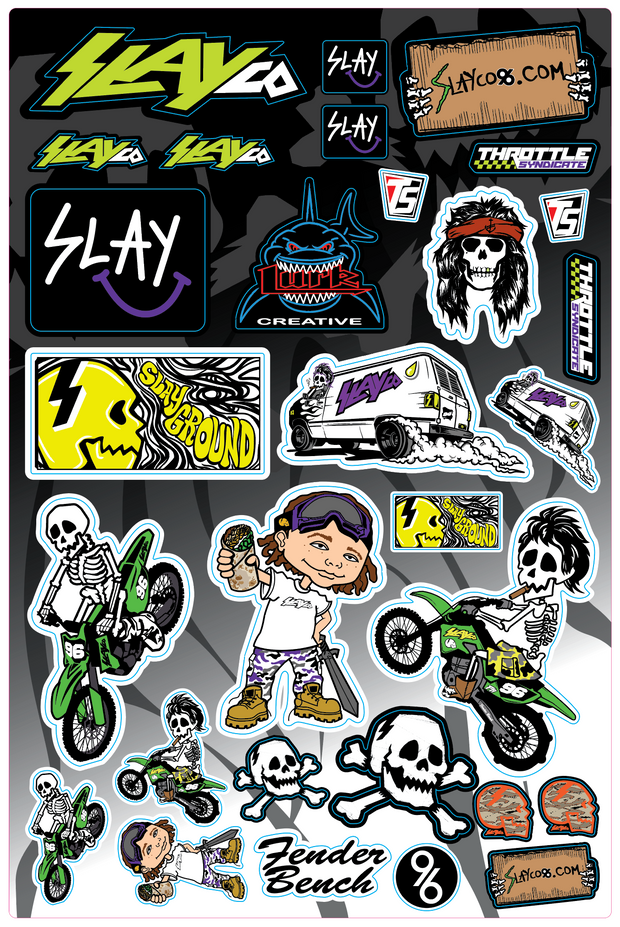 AXELL HODGES SLAYCO LOGO DECAL SHEET V.2 - LARGE