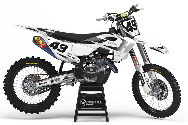 HUSQVARNA PACE GRAPHIC KIT - WHITE/BLACK