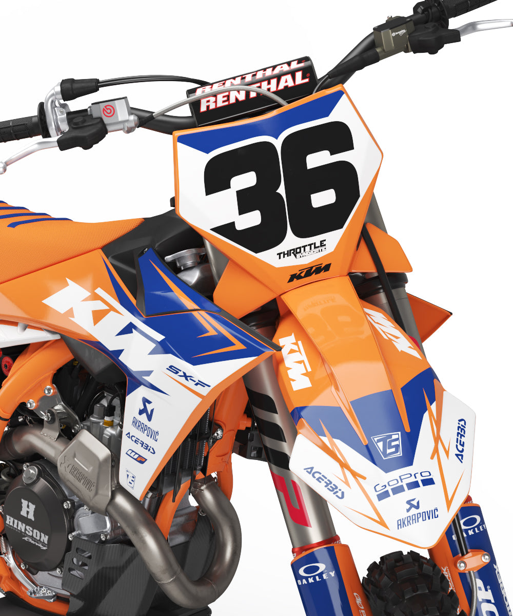 KTM DART GRAPHIC KIT - ORANGE / BLUE – Throttle Syndicate