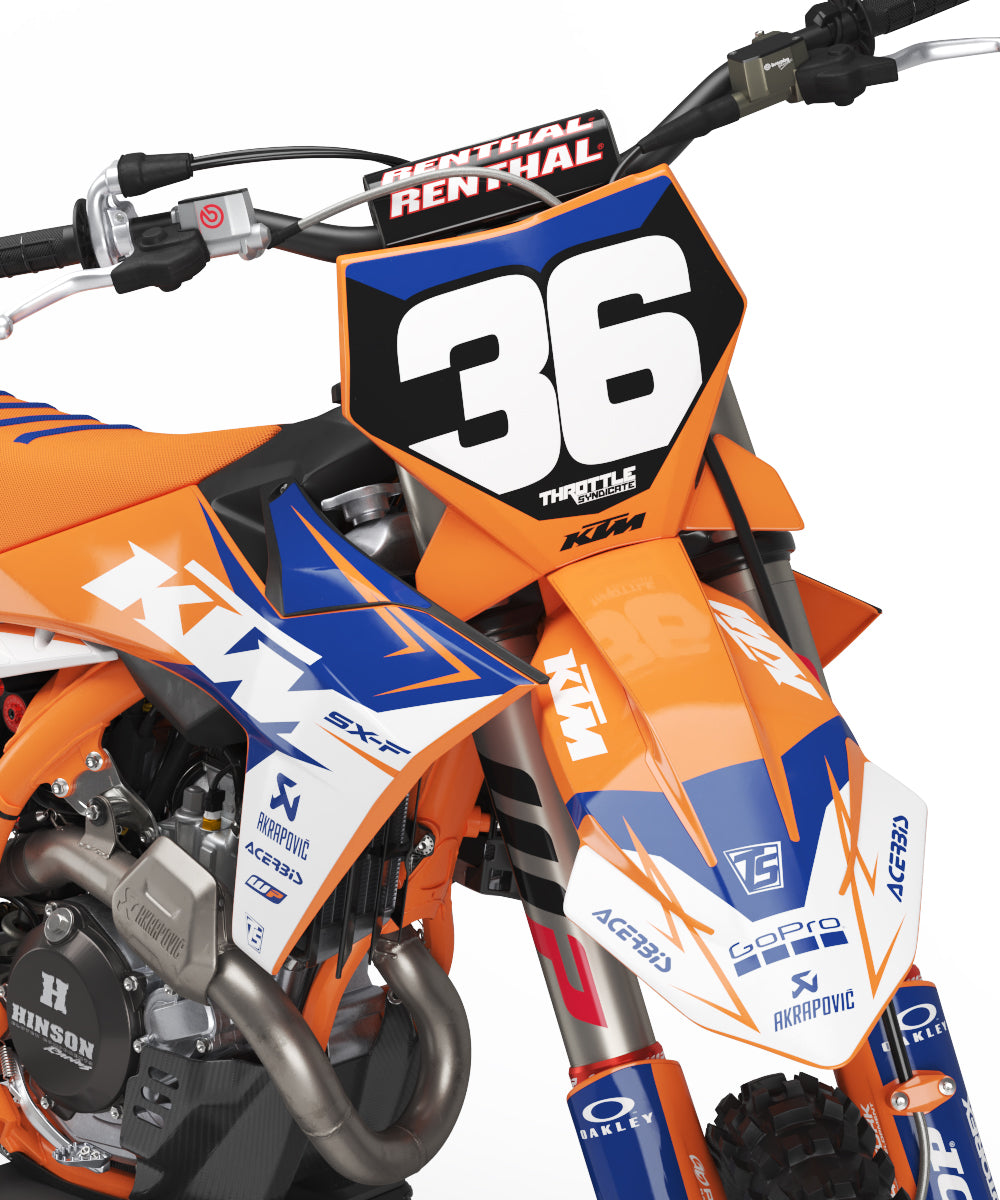 KTM DART GRAPHIC KIT - ORANGE / BLUE – Throttle Syndicate
