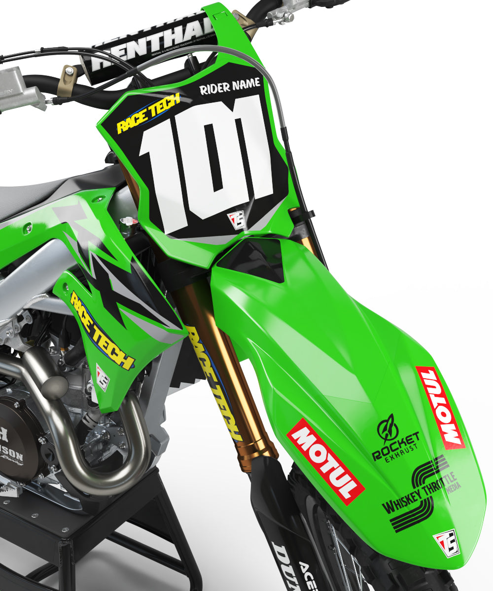 KAWASAKI WHISKEY THROTTLE GRAPHIC KIT - GREEN / GRAY – Throttle