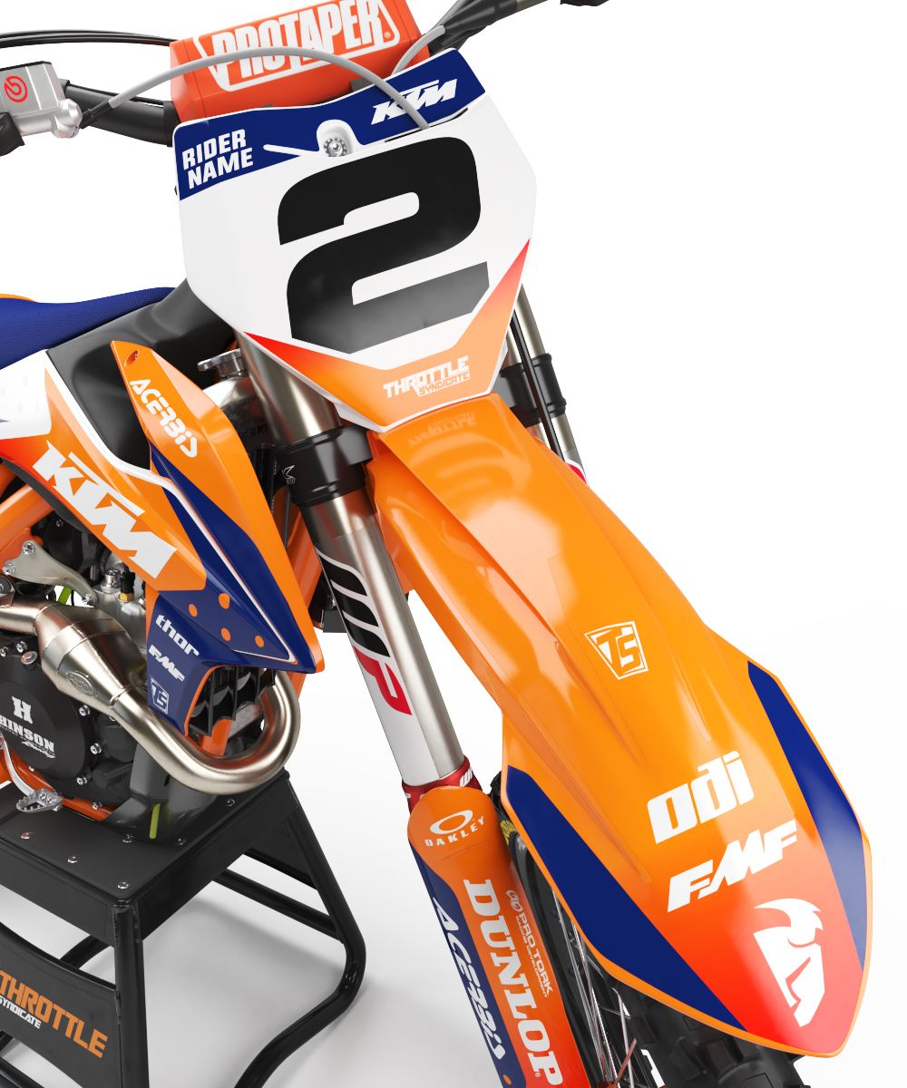 KTM D1 GRAPHIC KIT - ORANGE / BLUE – Throttle Syndicate