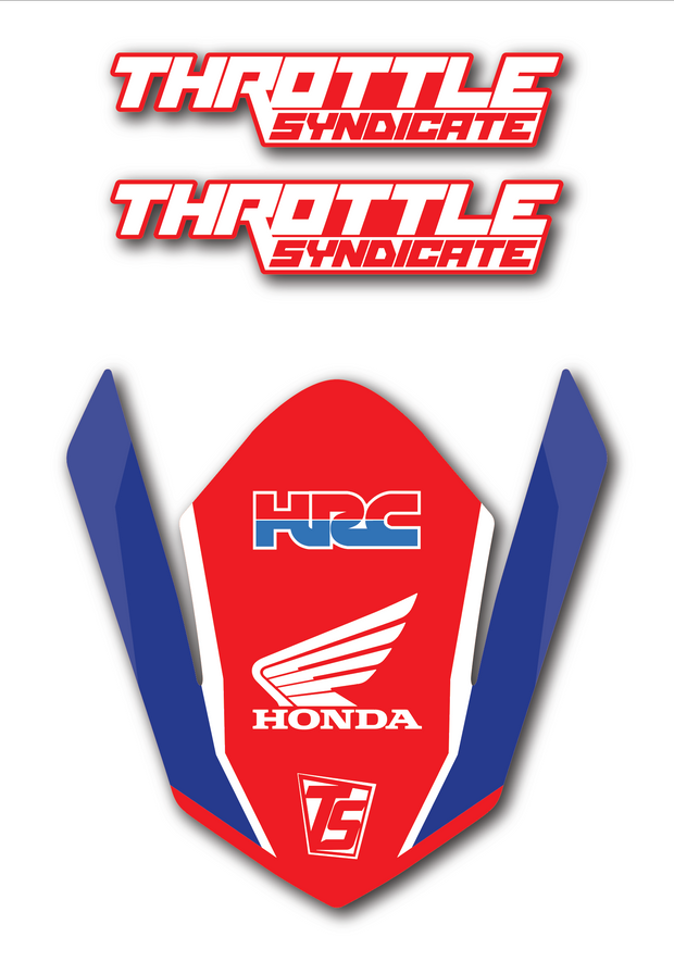 1-800 Collect Team Honda Front Fender Decals - Vintage Motocross Style, Set Of Decals