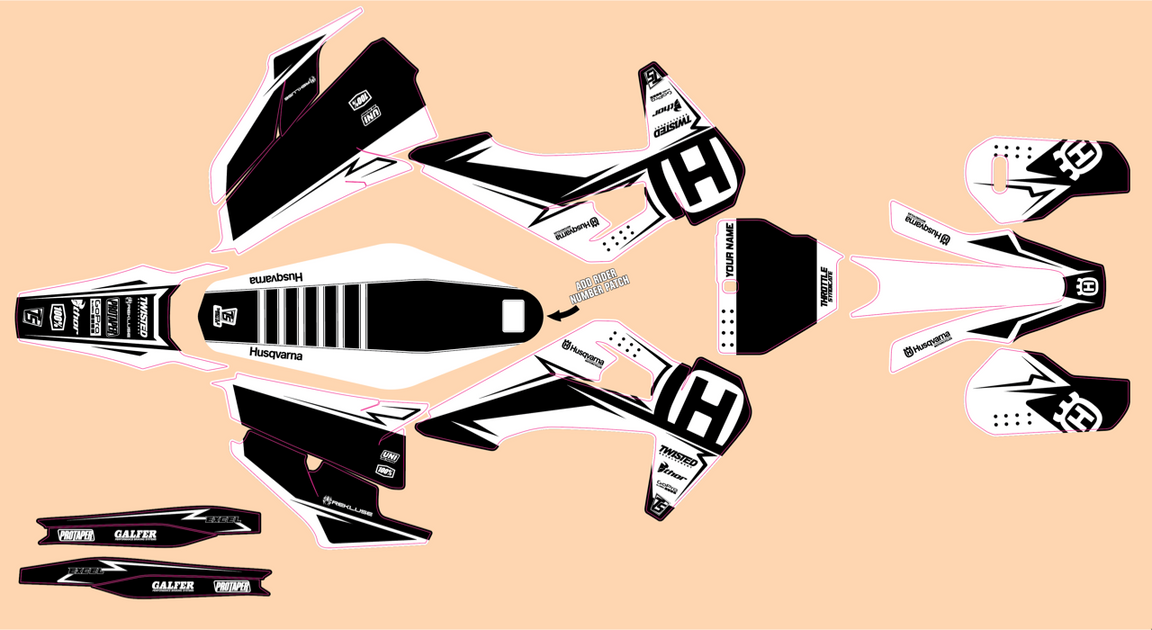 HUSQVARNA FRONTLINE GRAPHIC KIT - WHITE – Throttle Syndicate