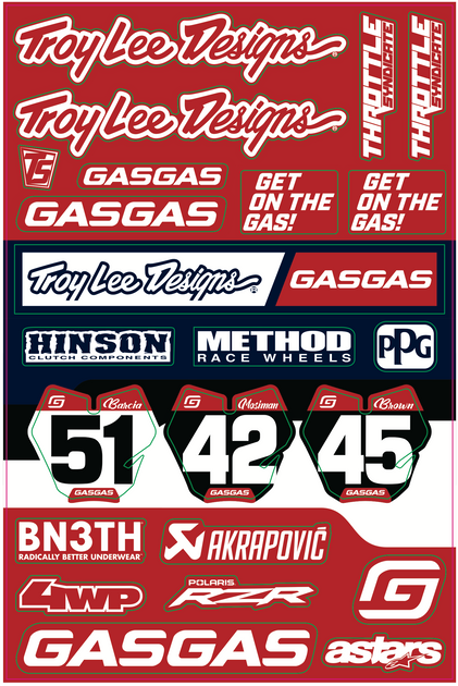 TLD GASGAS TEAM DECAL SHEET – Throttle Syndicate