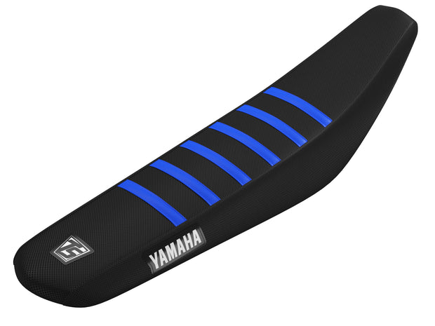 YAMAHA 3 PANEL FACTORY ISSUE SEAT COVER - BLACK / BLUE