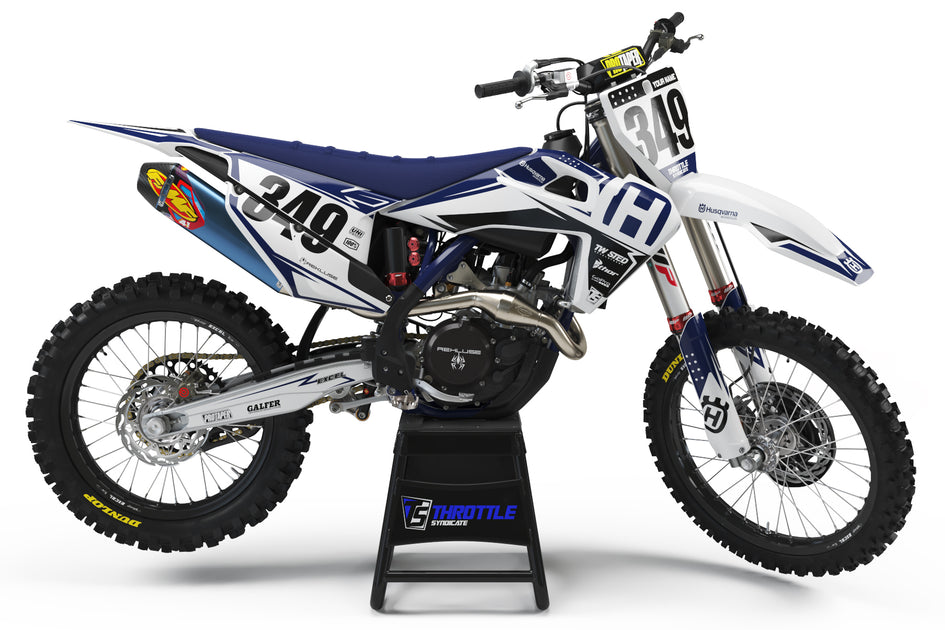 HUSQVARNA FRONTLINE GRAPHIC KIT - NAVY – Throttle Syndicate