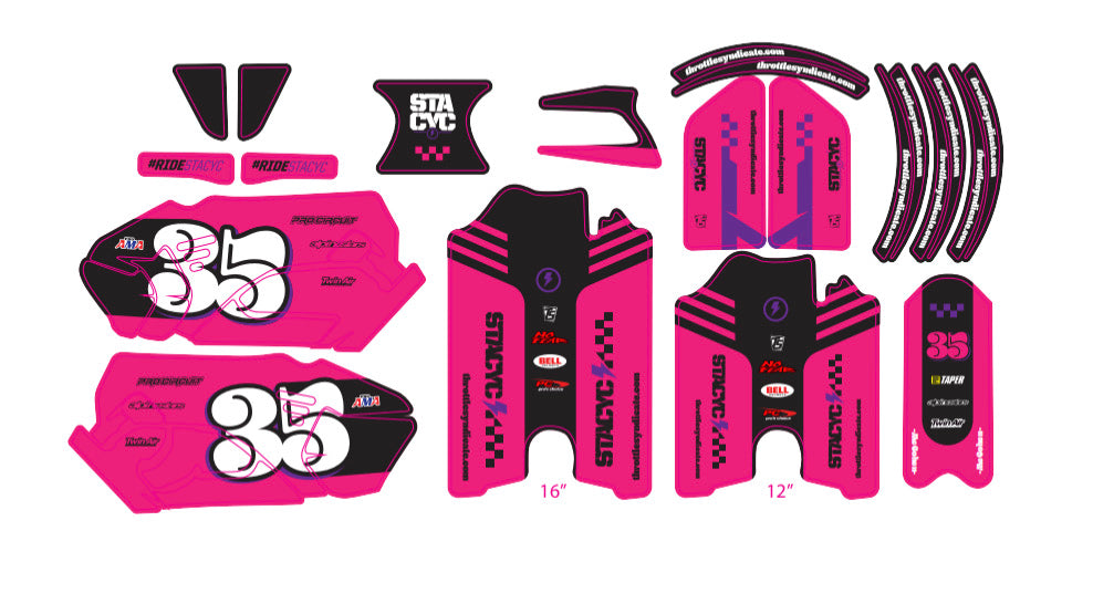 STACYC CAFE RACER CUSTOM GRAPHIC KIT - PINK – Throttle Syndicate