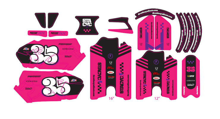 STACYC CAFE RACER CUSTOM GRAPHIC KIT - PINK