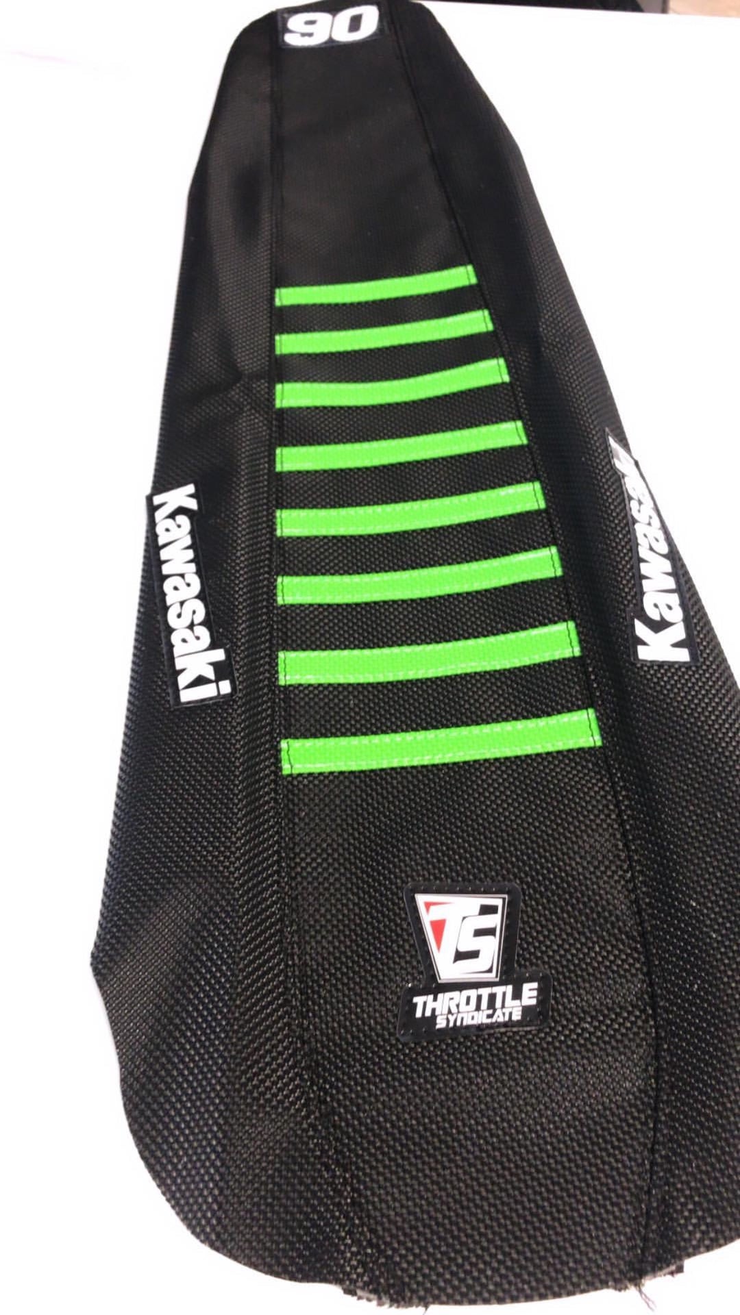 Rib Factory Seat Cover – Green/Black Ribbed For KDX200/220 (1989-1994)