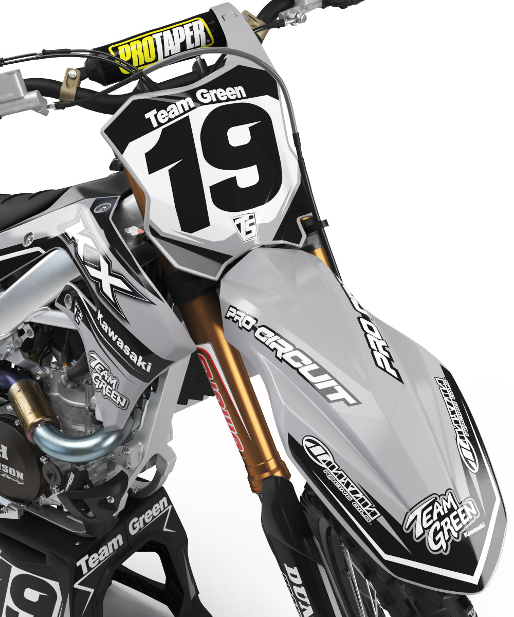 KAWASAKI FRONTLINE GRAPHIC KIT - GRAY – Throttle Syndicate