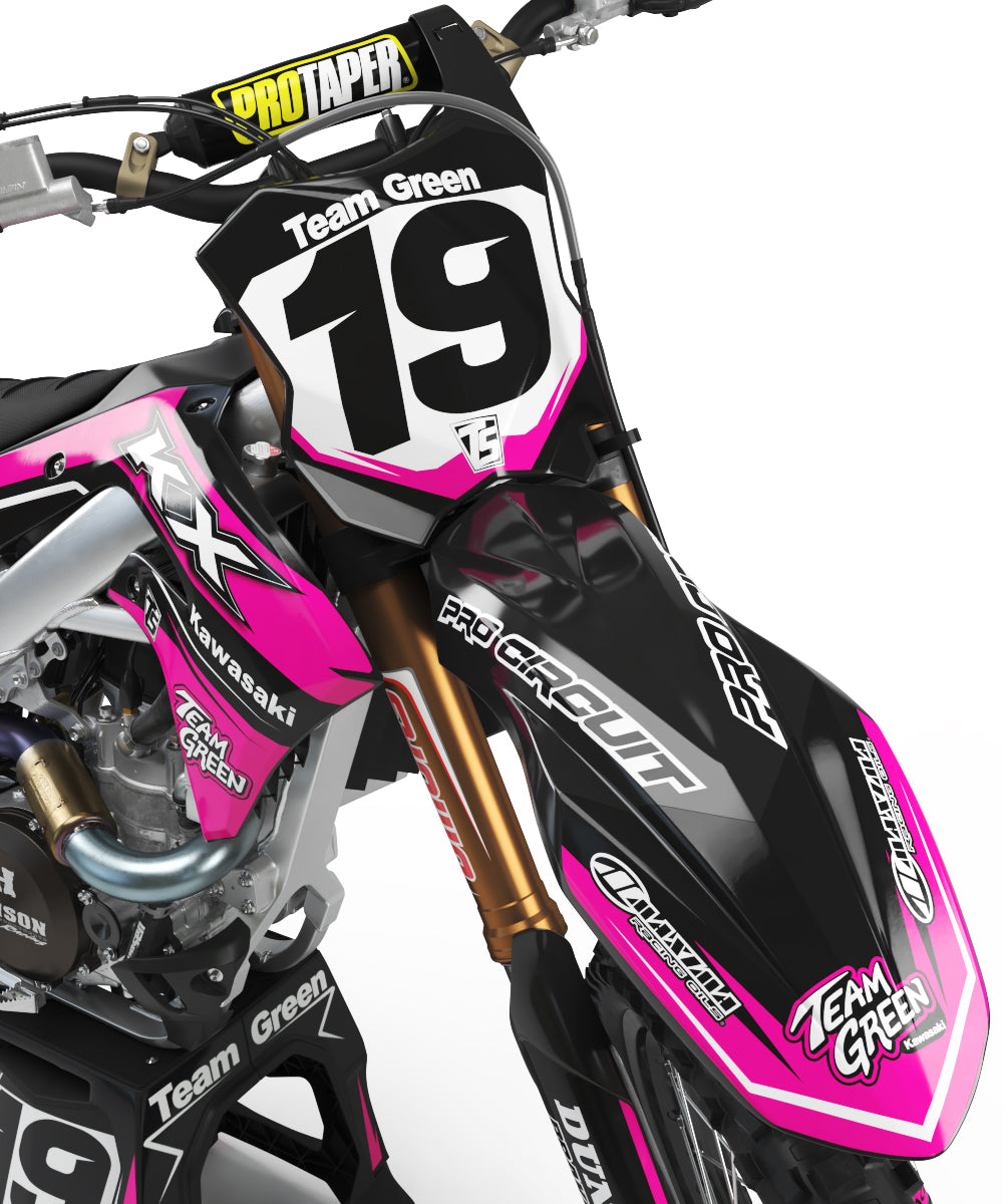 KAWASAKI FRONTLINE GRAPHIC KIT - PINK – Throttle Syndicate
