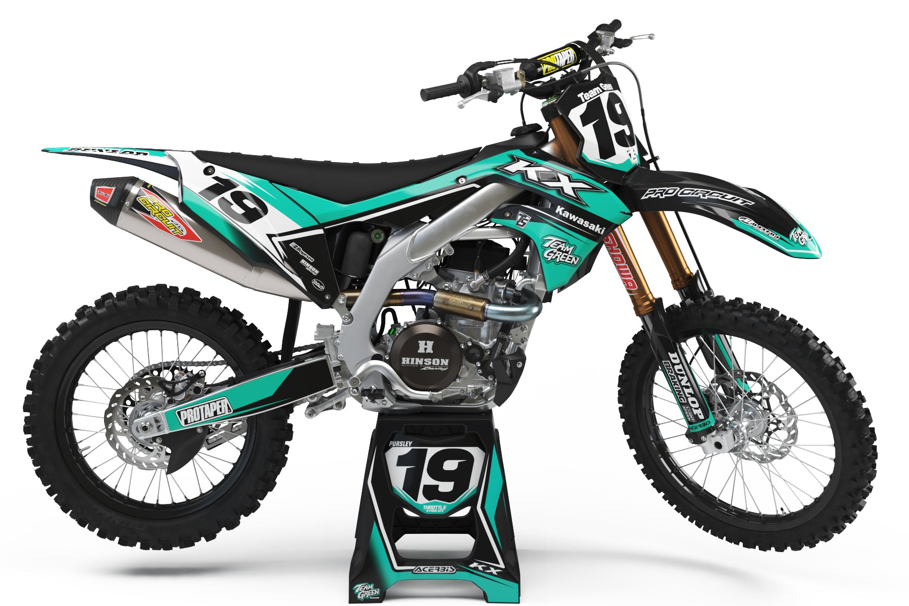 KAWASAKI FRONTLINE GRAPHIC KIT - TEAL – Throttle Syndicate