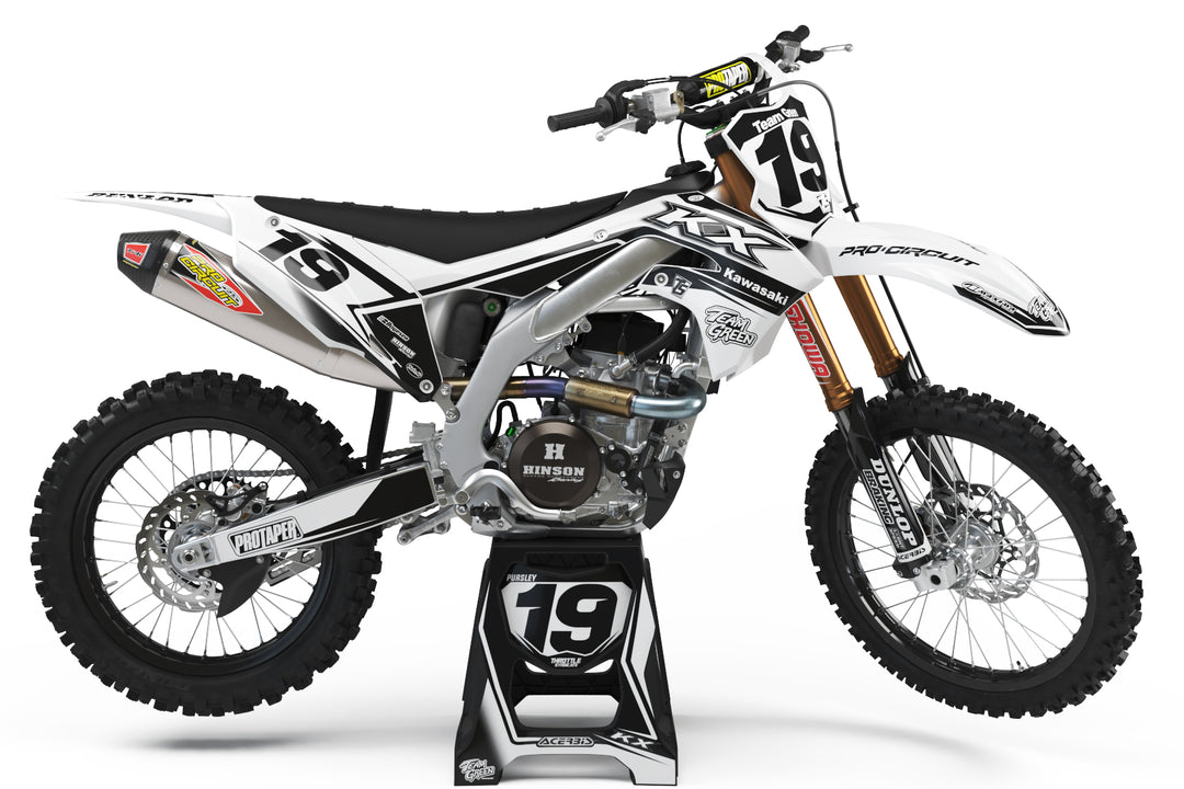 KAWASAKI FRONTLINE GRAPHIC KIT - WHITE – Throttle Syndicate