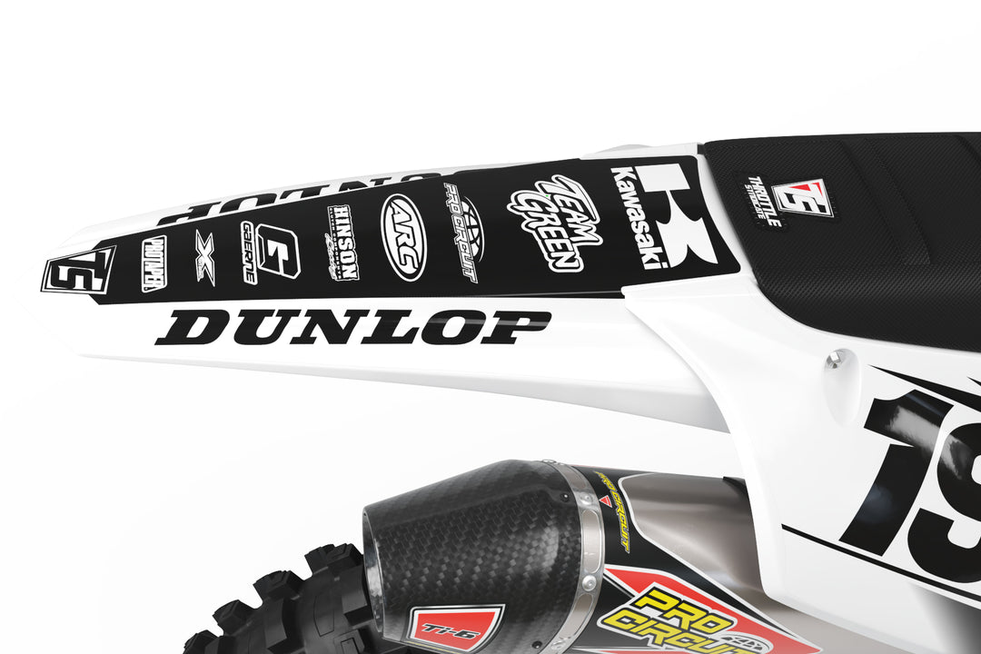 KAWASAKI FRONTLINE GRAPHIC KIT - WHITE – Throttle Syndicate