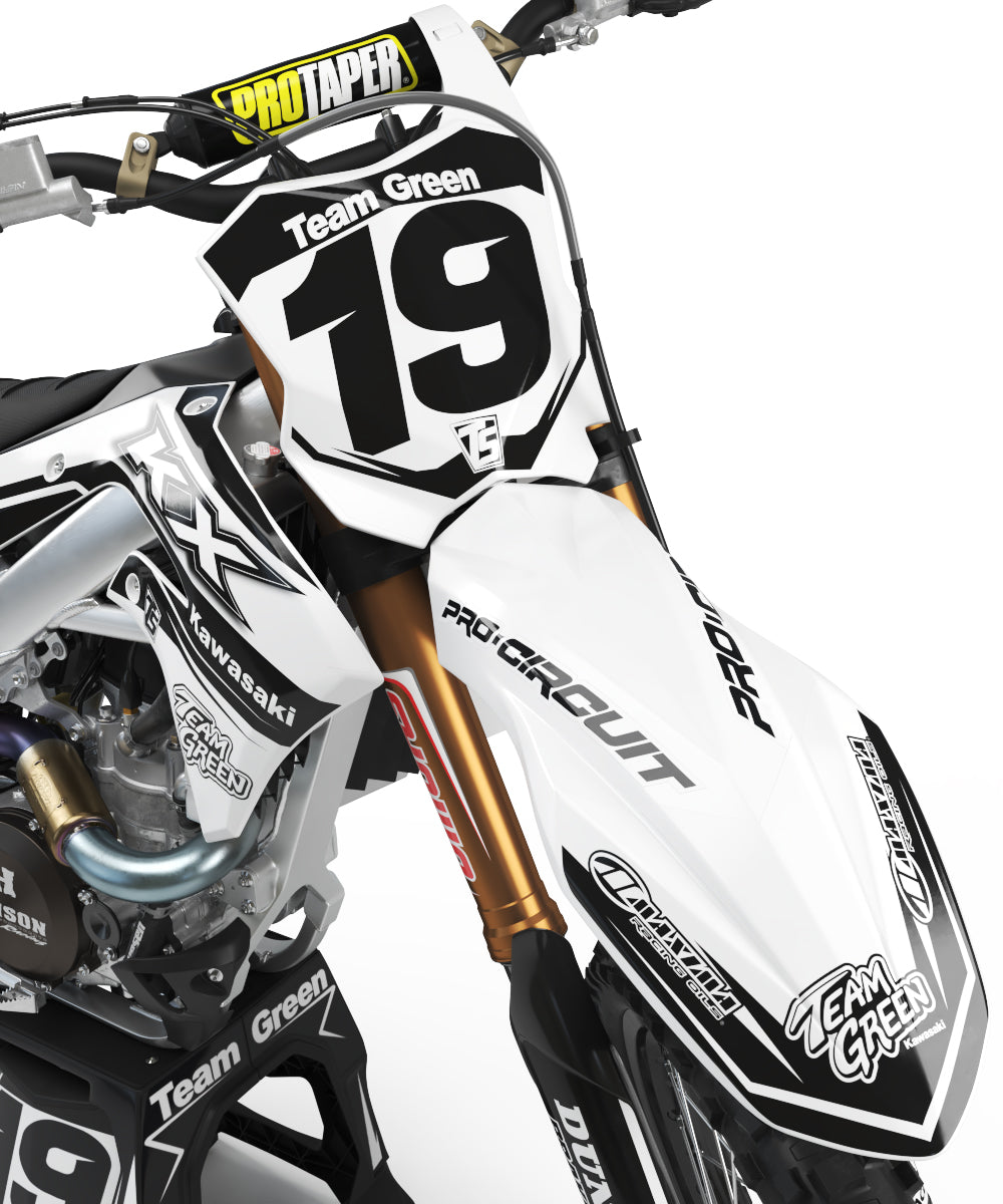 KAWASAKI FRONTLINE GRAPHIC KIT - WHITE – Throttle Syndicate