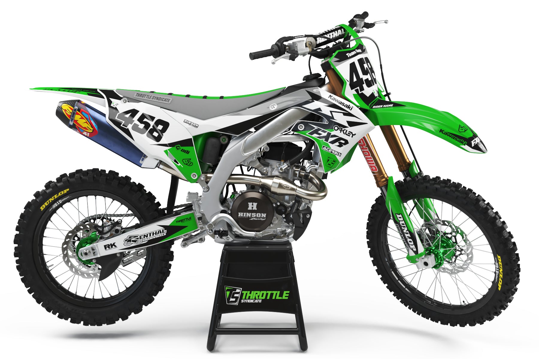 KAWASAKI GRIT GRAPHIC KIT - GREEN / GRAY / WHITE – Throttle