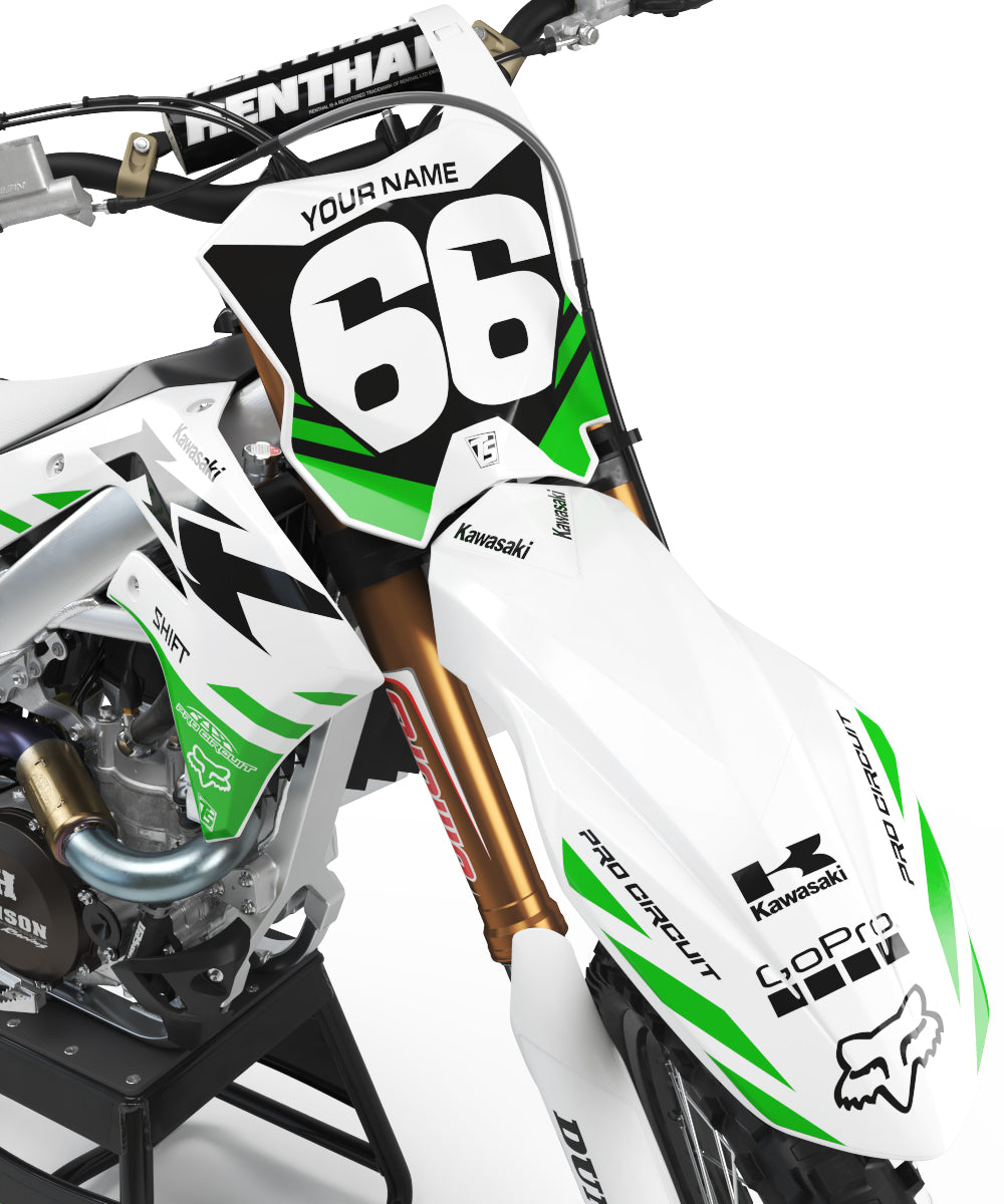 ZEALOTジーロットMadJumperII GRAPHIC KAWASAKI ORBIT GRAPHIC KIT - WHITE – Throttle Syndicate