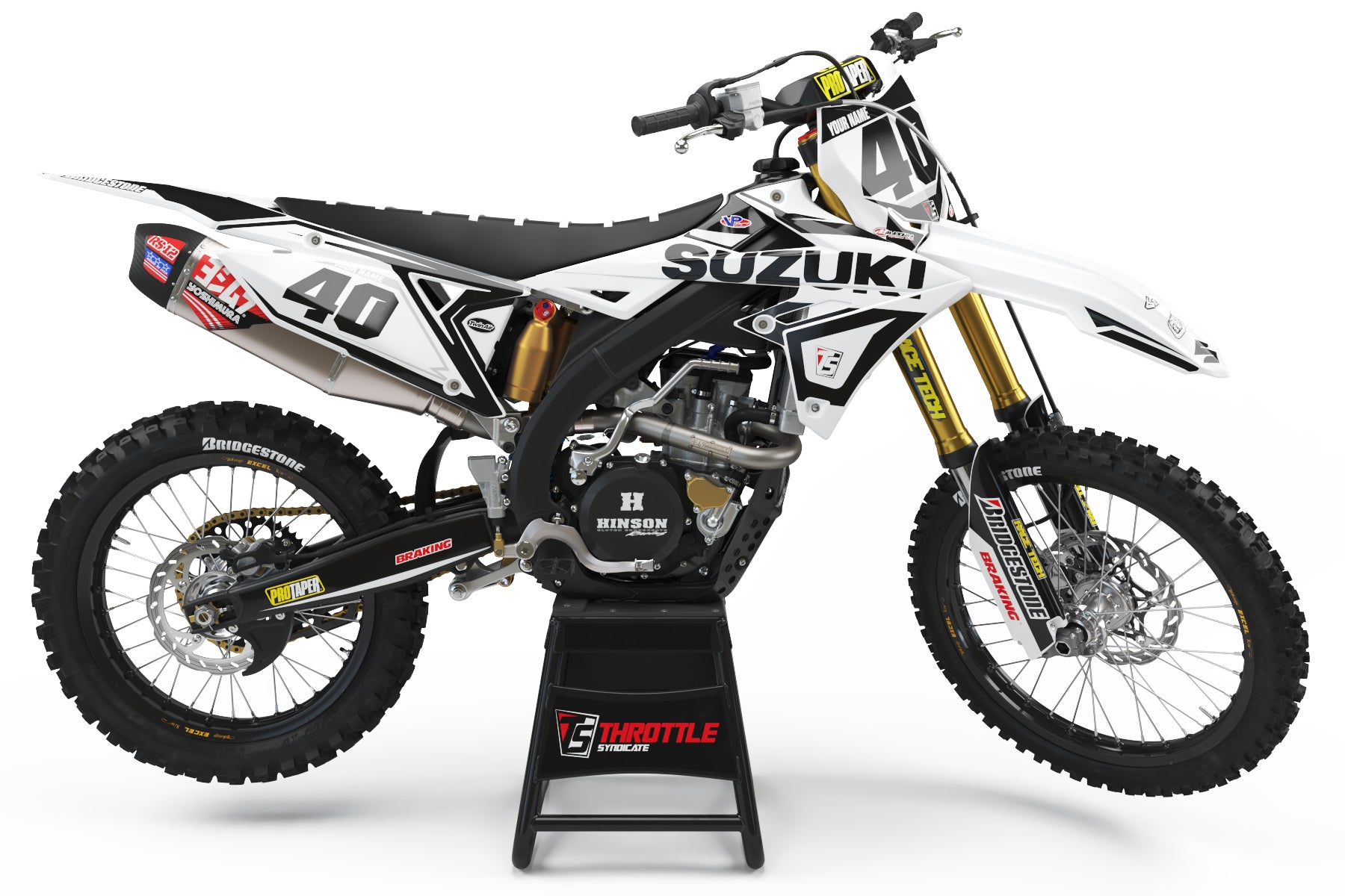 SUZUKI TS GRAPHIC KIT - WHITE – Throttle Syndicate